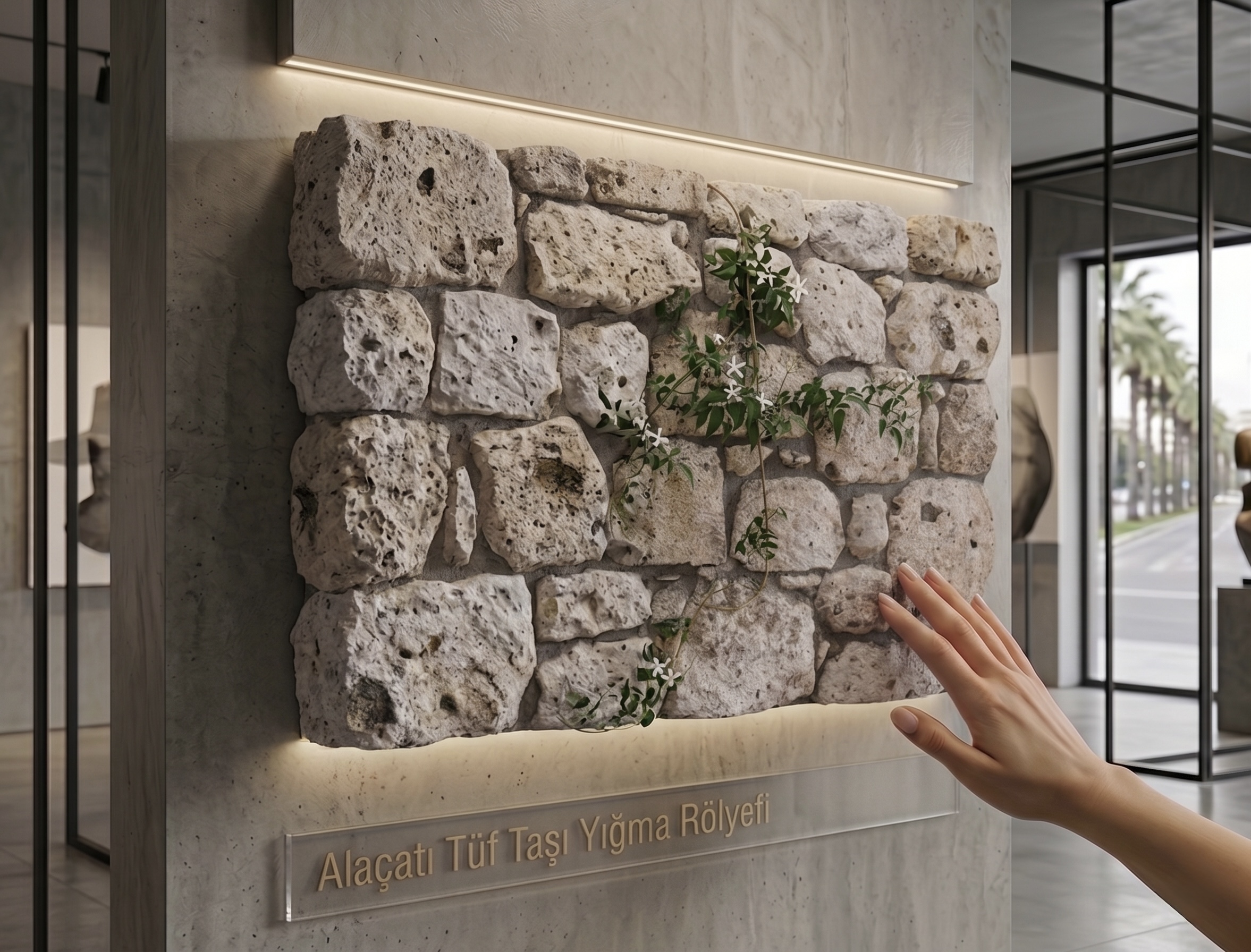 Alaçatı Tuf Taşı Yığma Rölyef 